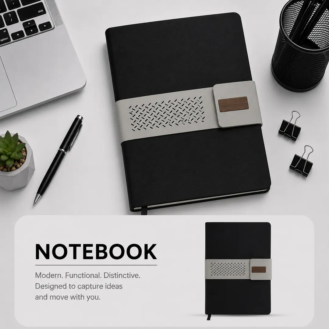 notebook_black_gray_band_product_ad_compressed Promotional Notebook 20 - الصورة 1