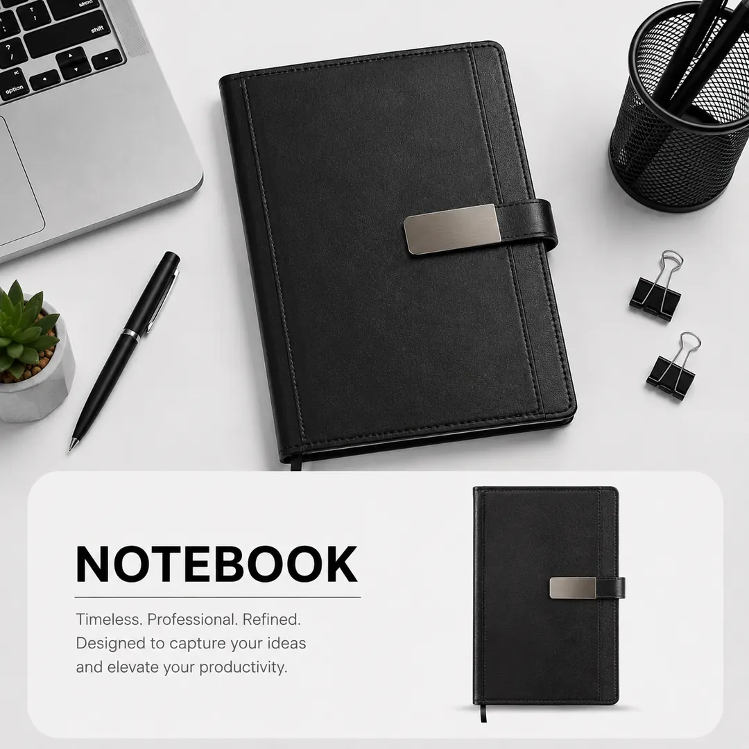 notebook_black_metal_clasp_product_ad_compressed Promotional Notebook 11 - الصورة 1