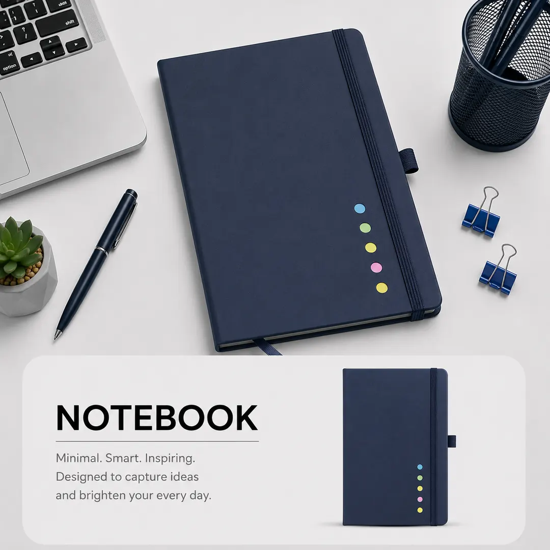 notebook_blue_dots_product_ad_compressed Promotional Notebook 17 - الصورة 1