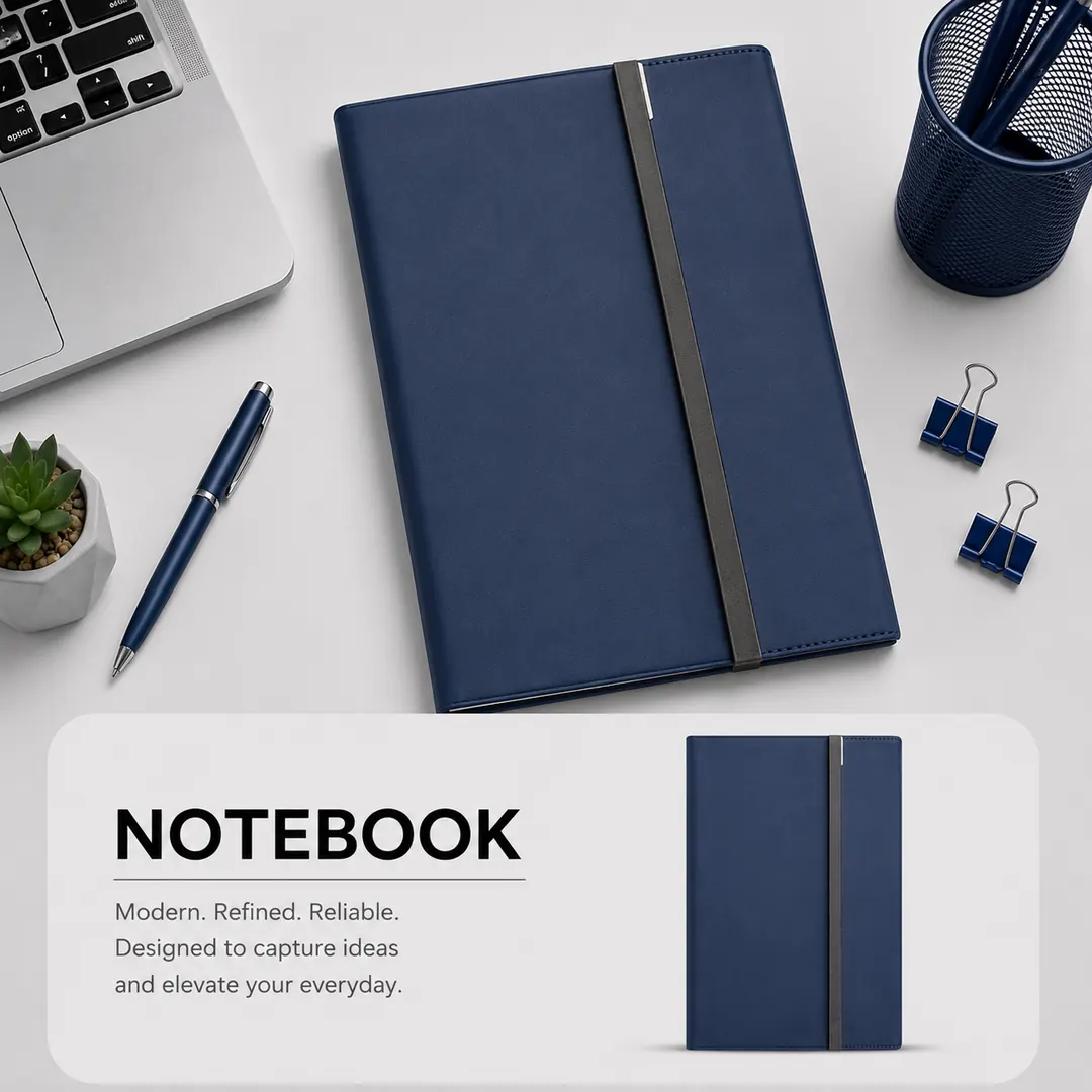 notebook_navy_center_band_product_ad_compressed Promotional Notebook 25 - الصورة 1