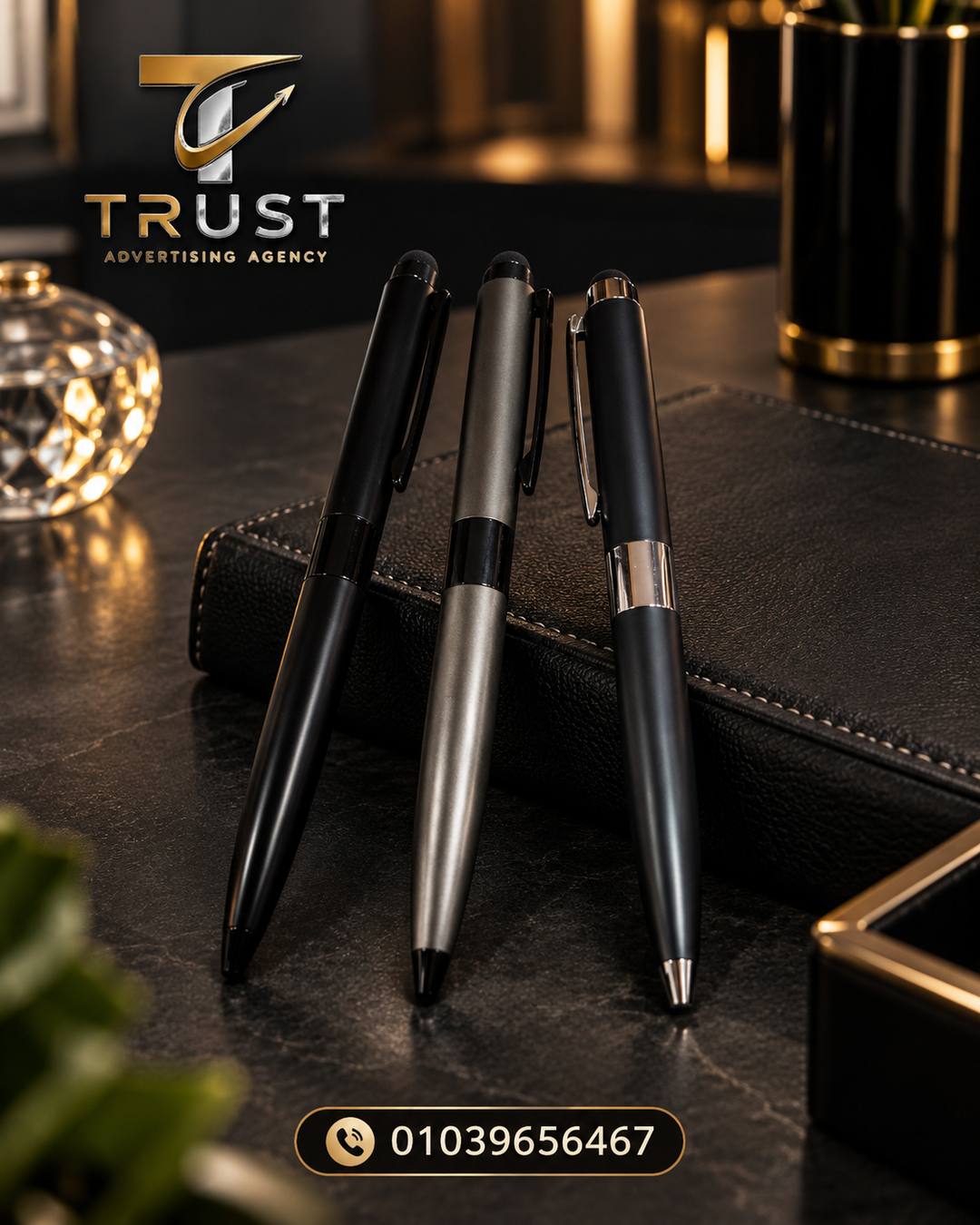 TRUST_pens_compressed قلم دعائي للشركات بطباعة اللوجو | هدايا دعائية - الصورة 1