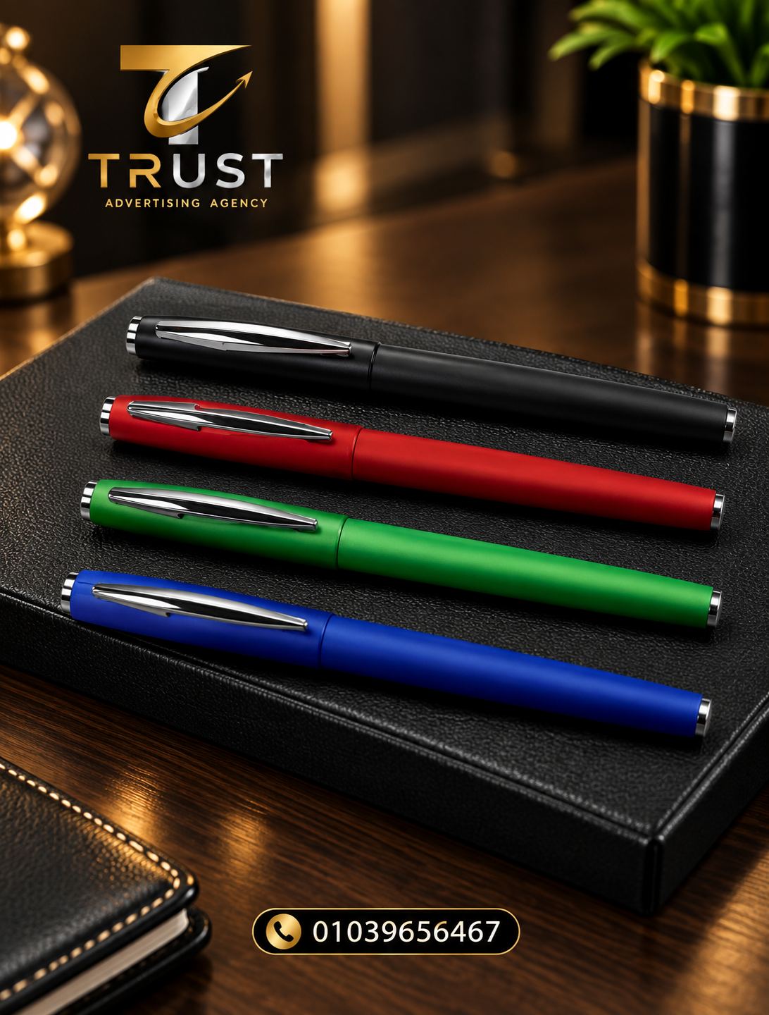TRUST_pens_design_1_compressed قلم هدايا دعائية | قلم شركات بطباعة اللوجو - الصورة 1