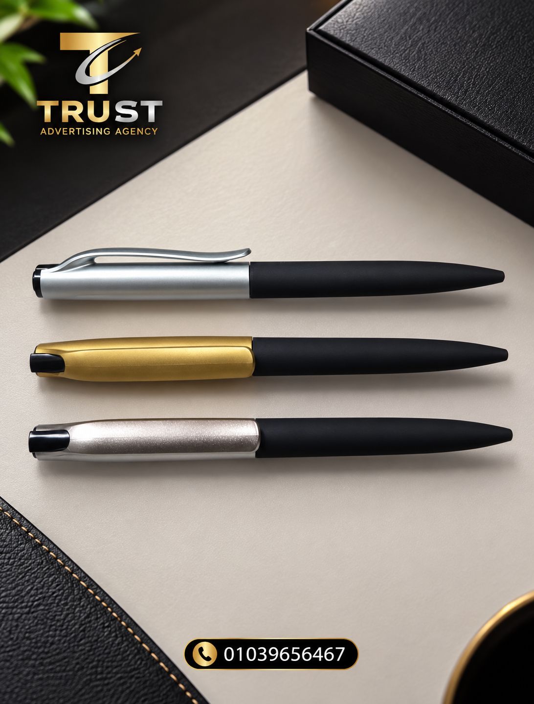 TRUST_pens_no_stand_compressed قلم دعائي باللوجو للشركات | هدية ترويجية مخصصة - الصورة 1