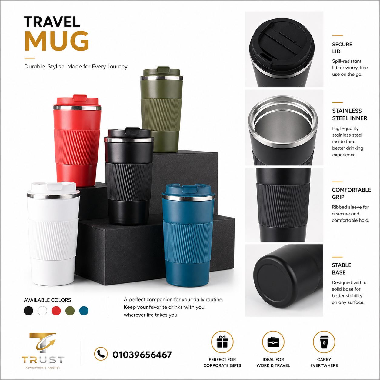TRUST_travel_mug_square_compressed مجات دعائية مطبوعة للبراندات - الصورة 1