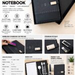Smart Organizer Notebook – دفتر منظم ذكي للشركات بشحن لاسلكي وكابل متعدد