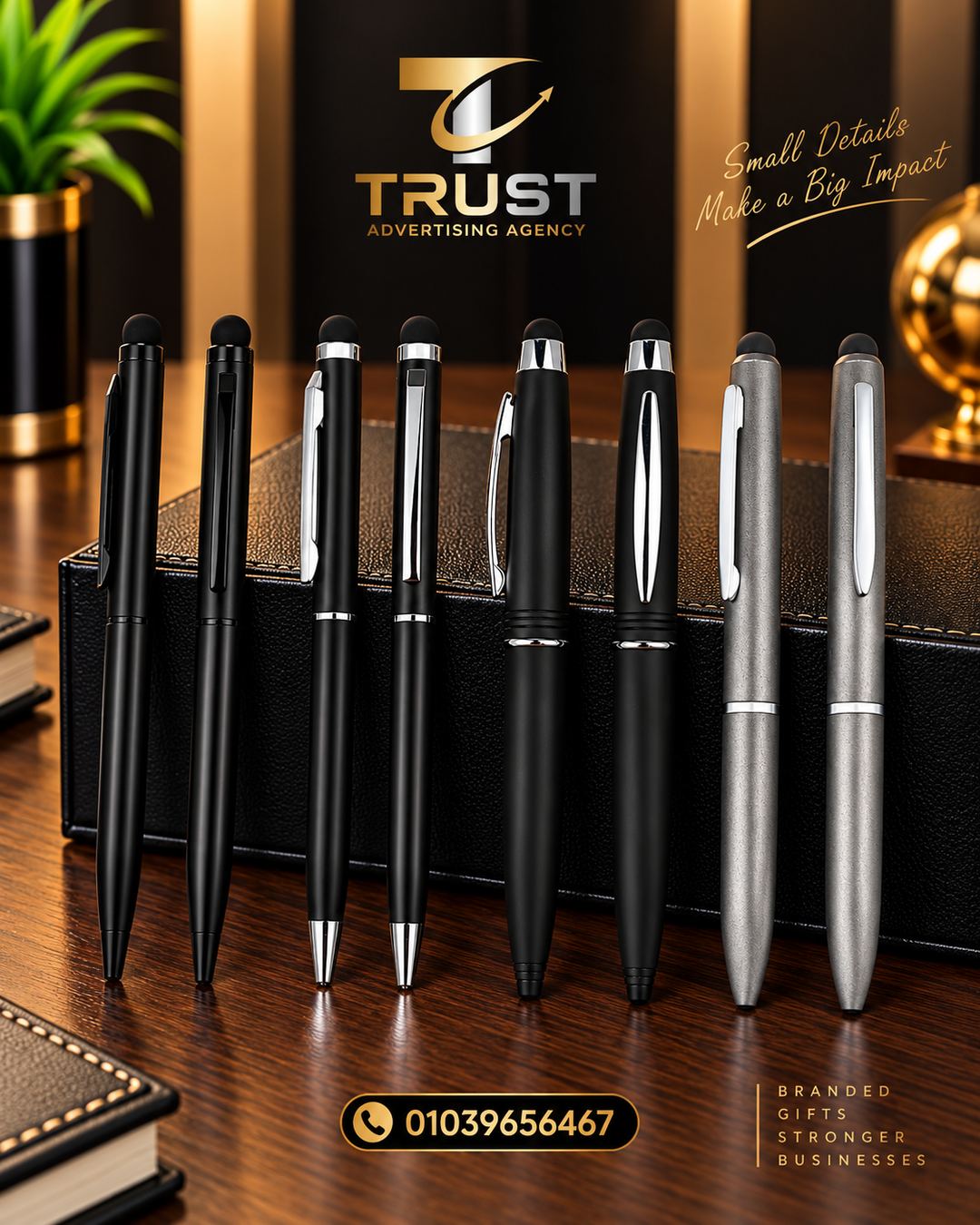 trust_pens_1080x1350_compressed-1 قلم دعائي بطباعة اللوجو | هدايا دعائية للشركات - الصورة 1